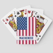 Gepersonaliseerde USA Flag Stars and Stripes Pokerkaarten (Achterkant)