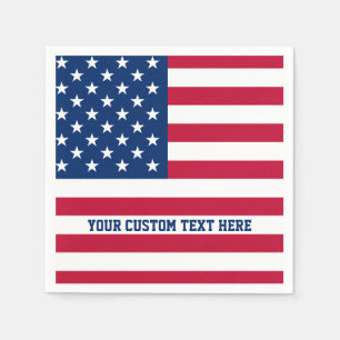 Gepersonaliseerde USA Flag Stars and Stripes Servet