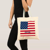 Gepersonaliseerde USA Flag Stars and Stripes Tote Bag (Voorkant (product))