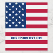 Gepersonaliseerde USA Flag Stars and Stripes Wijn Etiket (Enkel label)