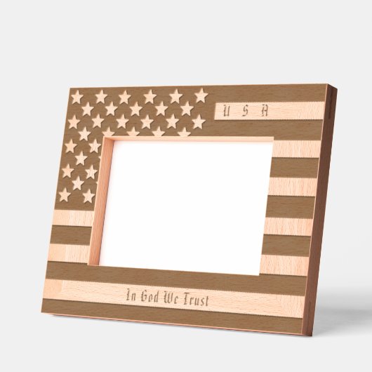 Gepersonaliseerde USA Motto, Amerikaanse vlag Gegraveerde Lijstjes (Links)