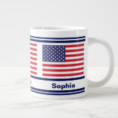 Gepersonaliseerde USA Patriottische Vlag Grote Koffiekop (Rechts)
