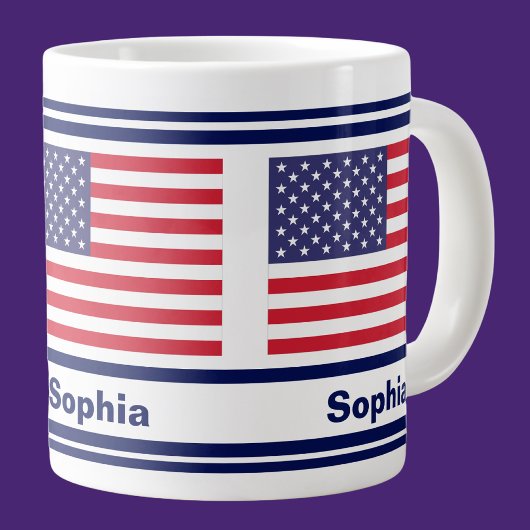 Gepersonaliseerde USA Patriottische Vlag Grote Koffiekop