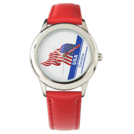 Gepersonaliseerde USA Patriottische Vlag Horloge