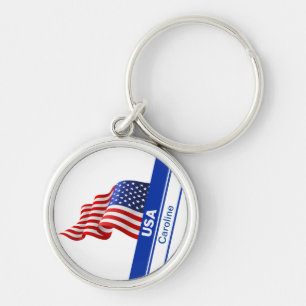 Gepersonaliseerde USA Patriottische Vlag Sleutelhanger