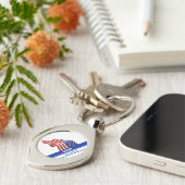 Gepersonaliseerde USA Patriottische Vlag Sleutelhanger (Zijkant)