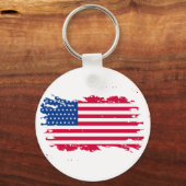 Gepersonaliseerde USA Patriottische Vlag Sleutelhanger (Achterkant)