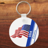 Gepersonaliseerde USA Patriottische Vlag Sleutelhanger (Voorkant)