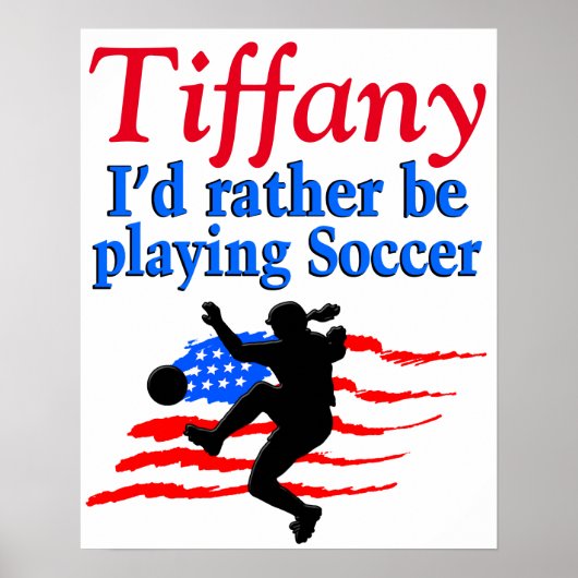 GEPERSONALISEERDE USA SOCCER PLAYER POSTER (Voorkant)
