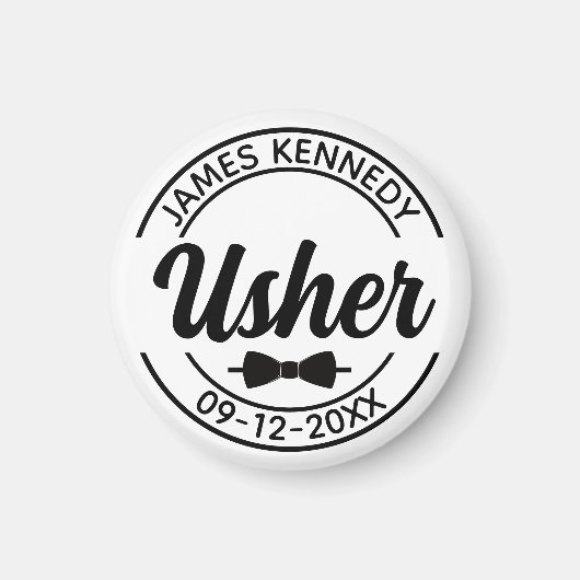 Gepersonaliseerde Usher met aangepaste naam en tro Magneet (Voorkant)