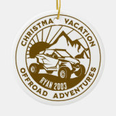 Gepersonaliseerde UTV off-road Kerstmis Vakantie b Keramisch Ornament (Voorkant)