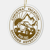 Gepersonaliseerde UTV off-road Kerstmis Vakantie b Keramisch Ornament (Links)