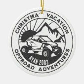 Gepersonaliseerde UTV off-road Kerstvakantie zwart Keramisch Ornament (Voorkant)
