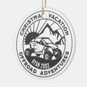 Gepersonaliseerde UTV off-road Kerstvakantie zwart Keramisch Ornament (Links)