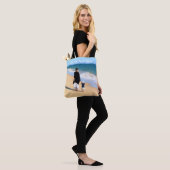 Gepersonaliseerde uw aangepaste foto en tekst Canv Tote Bag (Op model)