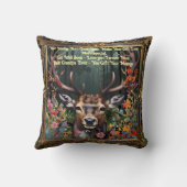 Gepersonaliseerde uw bericht op dit hertenverblijf kussen (Achterkant)