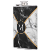 Gepersonaliseerde uw brief Flask met marmeren ontw Heupfles (Links)