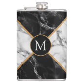 Gepersonaliseerde uw brief Flask met marmeren ontw Heupfles (Voorkant)