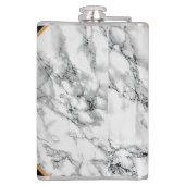 Gepersonaliseerde uw brief Flask met marmeren ontw Heupfles (Achterkant)