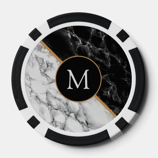 Gepersonaliseerde uw brief marmeren poker chips (Achterkant)
