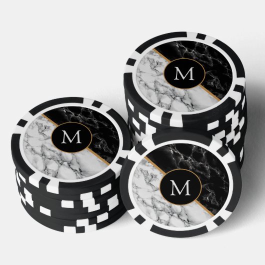 Gepersonaliseerde uw brief marmeren poker chips (Opstapeling)