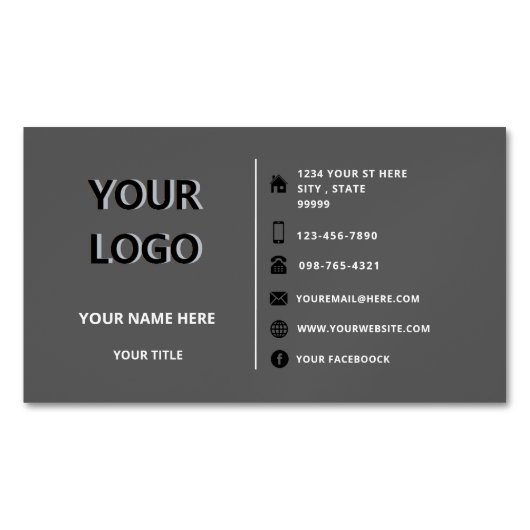 Gepersonaliseerde uw eigen design Visitekaartje ma Magnetisch Visitekaartje (Voorkant)