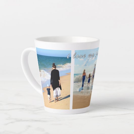 Gepersonaliseerde Uw Familie Foto Collage Latte Mo Latte Mok (Linkerhoek)