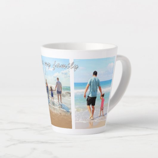 Gepersonaliseerde Uw Familie Foto Collage Latte Mo Latte Mok (Rechterhoek)