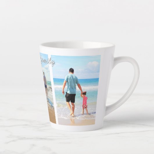 Gepersonaliseerde Uw Familie Foto Collage Latte Mo Latte Mok (Rechts)