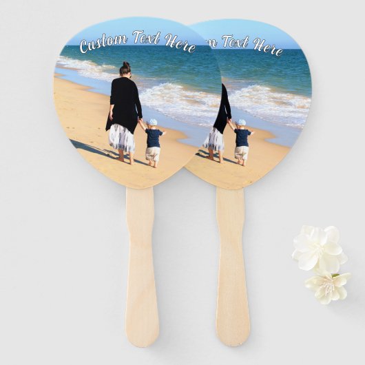 Gepersonaliseerde uw Fan van de Fotohand met Aange Handwaaier (Voorkant en achterkant)