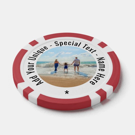 Gepersonaliseerde Uw Foto Aangepaste Tekst Poker C Chips (Enkel)