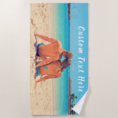 Gepersonaliseerde uw foto aangepaste tekst strandl strandlaken (Voorkant)