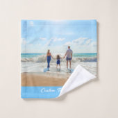 Gepersonaliseerde uw foto badhanddoek set aangepas bad handdoek (Wasdoekje)