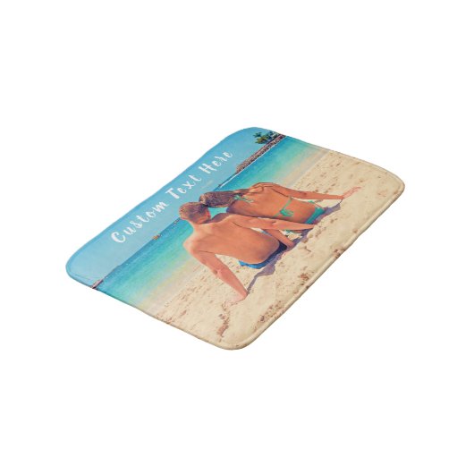 Gepersonaliseerde uw foto badmat met aangepaste te (Gekanteld)