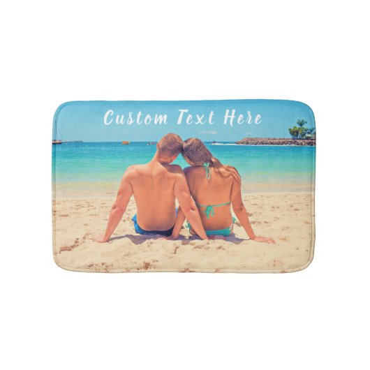 Gepersonaliseerde uw foto badmat met aangepaste te (Voorkant)
