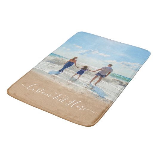 Gepersonaliseerde uw foto badmat met aangepaste te (Gekanteld)