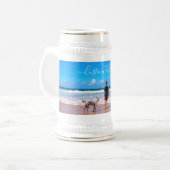 Gepersonaliseerde uw foto Bier Stein en aangepaste Bierpul (Voorkant links)