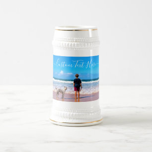 Gepersonaliseerde uw foto Bier Stein en aangepaste Bierpul