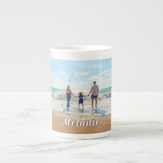 Gepersonaliseerde Uw Foto Bone China Mok Custom Na (Voorkant)