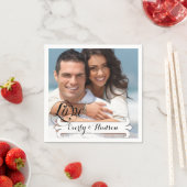 Gepersonaliseerde uw foto bruiloft speciale gelege servetten (Insitu)