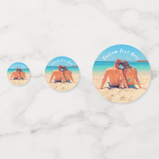 Gepersonaliseerde uw foto Confetti met aangepaste  (Achterkanten)