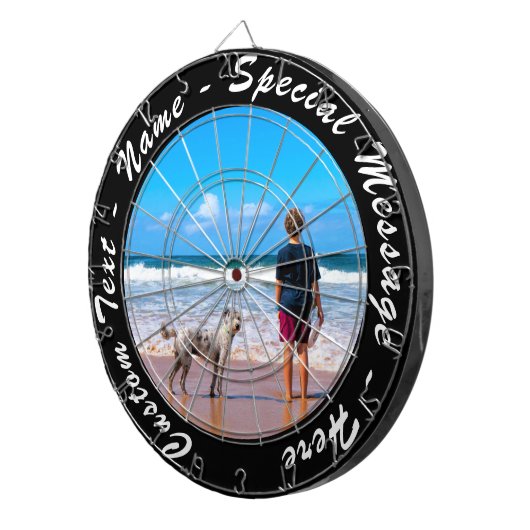 Gepersonaliseerde uw foto Dart Board en aangepaste Dartbord (Voorkant Rechts)