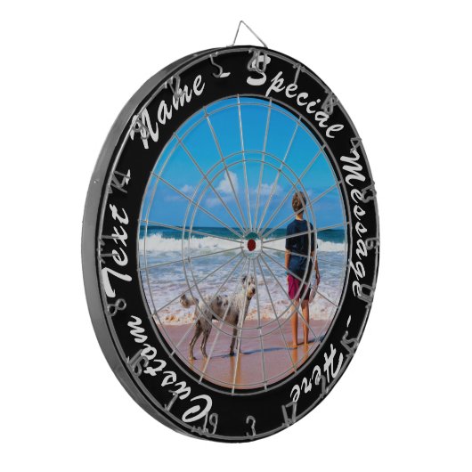 Gepersonaliseerde uw foto Dart Board en aangepaste Dartbord (Voorkant Links)