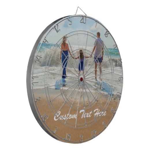 Gepersonaliseerde uw foto Dart Board en aangepaste Dartbord (Voorkant Links)