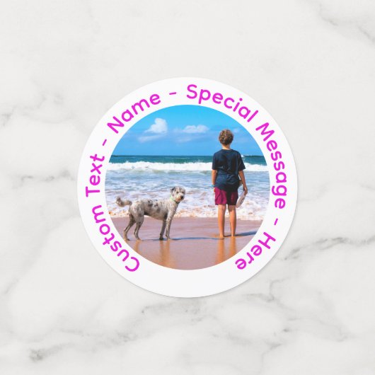 Gepersonaliseerde uw foto en aangepaste tekst Conf Confetti (Kleine voorkant)