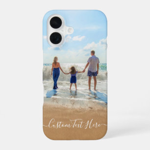 Gepersonaliseerde uw foto en aangepaste tekst iPhone 16 hoesje