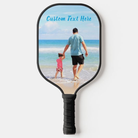 Gepersonaliseerde uw foto en tekst Pickleball Padd Paddle (Voorkant)