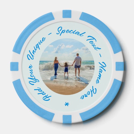 Gepersonaliseerde uw foto en tekst poker chips (Voorkant)
