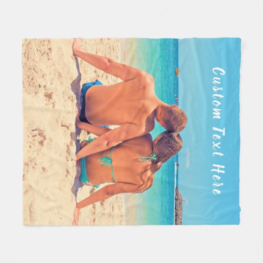 Gepersonaliseerde uw foto fleece deken aangepaste  (Voorkant (Horizontaal))