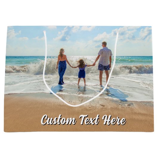 Gepersonaliseerde Uw Foto Gift Bag met aangepaste  Groot Cadeauzakje (Voorkant)